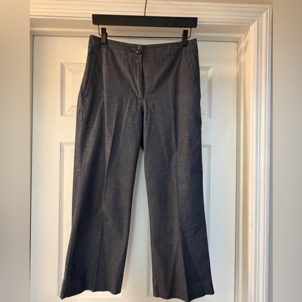 Ann Taylor Women's Blue Charcoal Gray Wide Leg Trousers